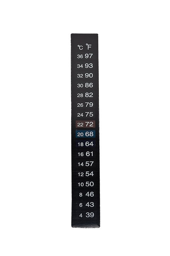 Dual Scale Adhesive Liquid Crystal Thermometer