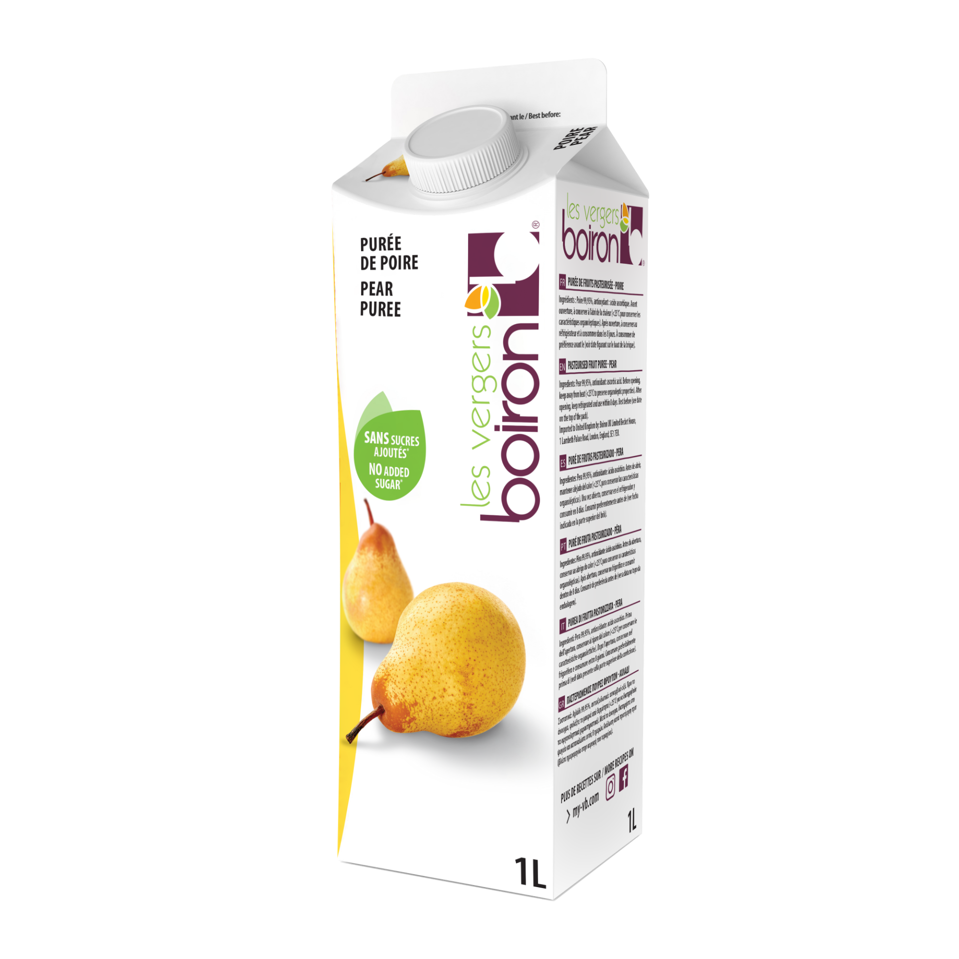 Pear 100% Fruit Puree 1 Liter