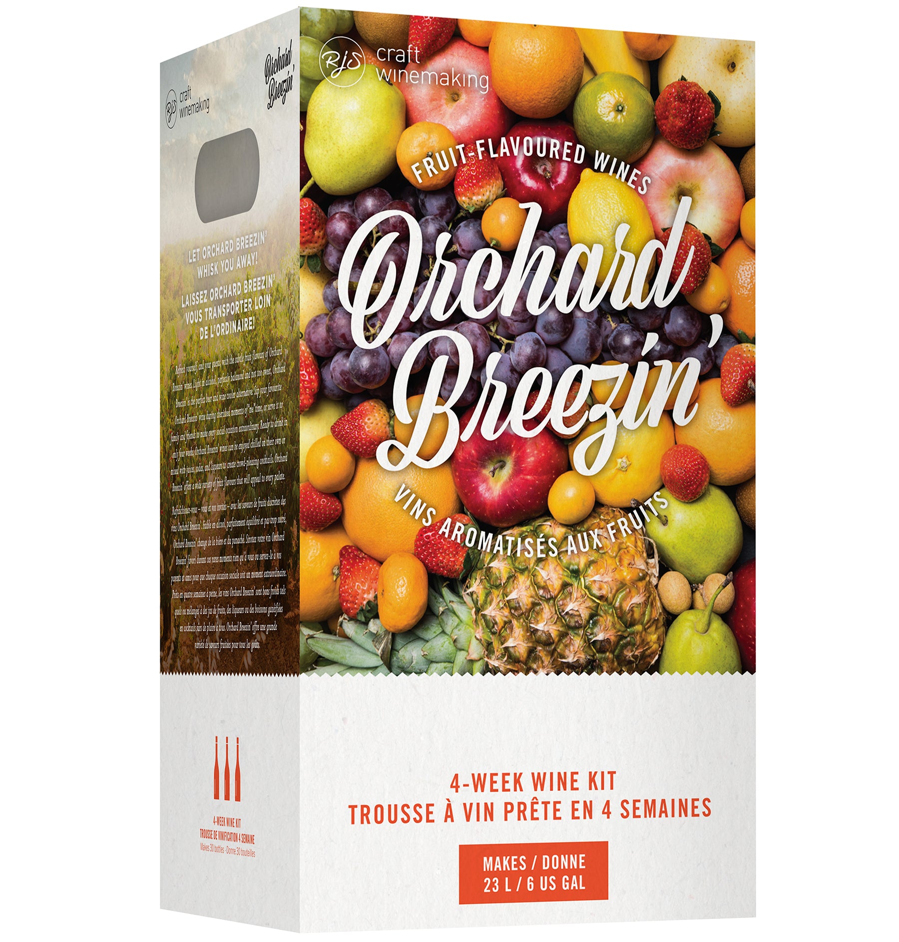 Orchard Breezin' Blush Crush 6 Gallon Home Wine Making Ingredient Kit