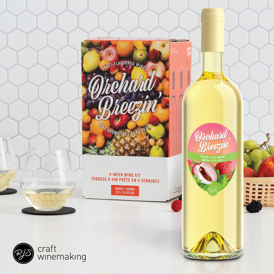 [2 Pack] Orchard Breezin' Luscious Lychee Martini 6 Gallon Home Wine Making Ingredient Kit