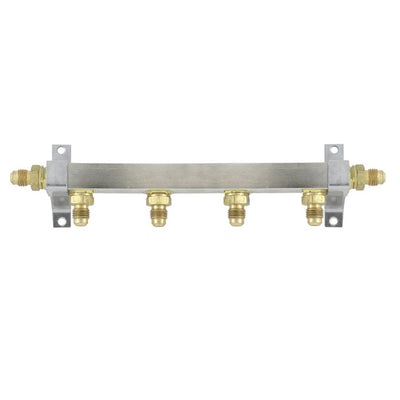 Brass Air Dist 4-Out 1/4inMfl No Chk