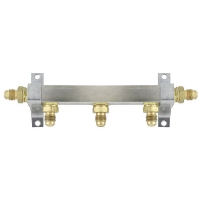 Brass Air Dist 3-Out 1/4inMfl With Chk