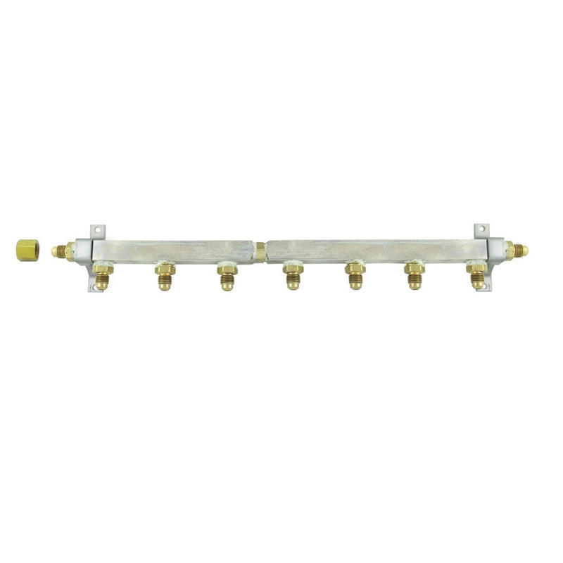 Brass Air Dist 7-Out 1/4inMfl With Chk