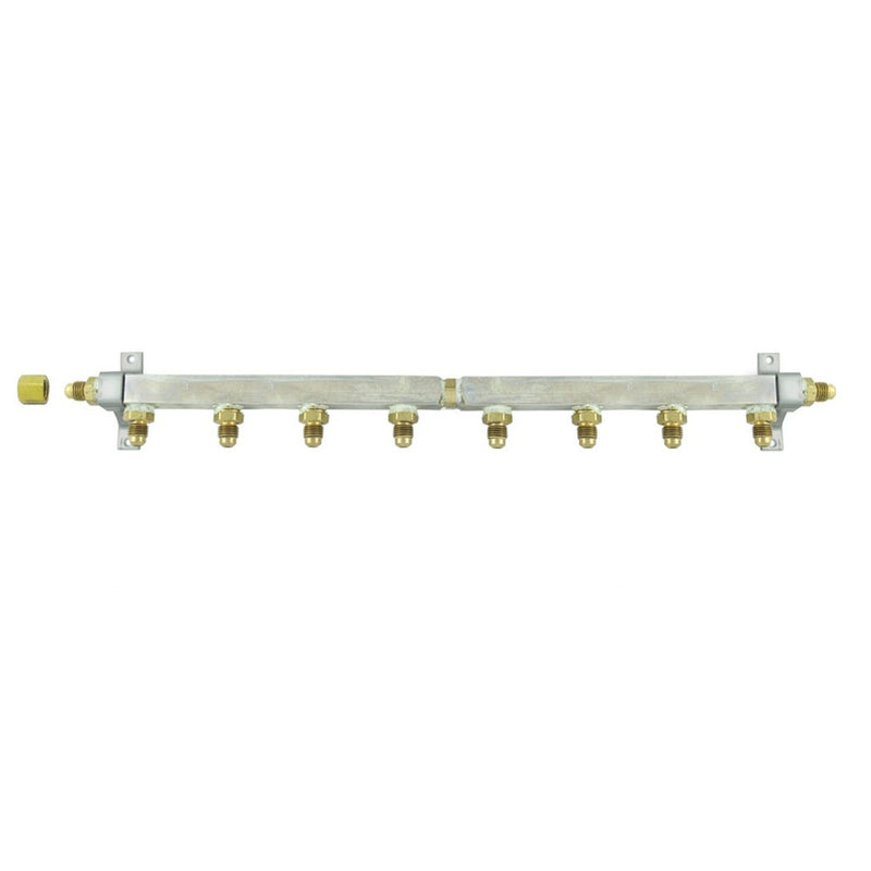 Brass Air Dist 8-Out 1/4inMfl With Chk