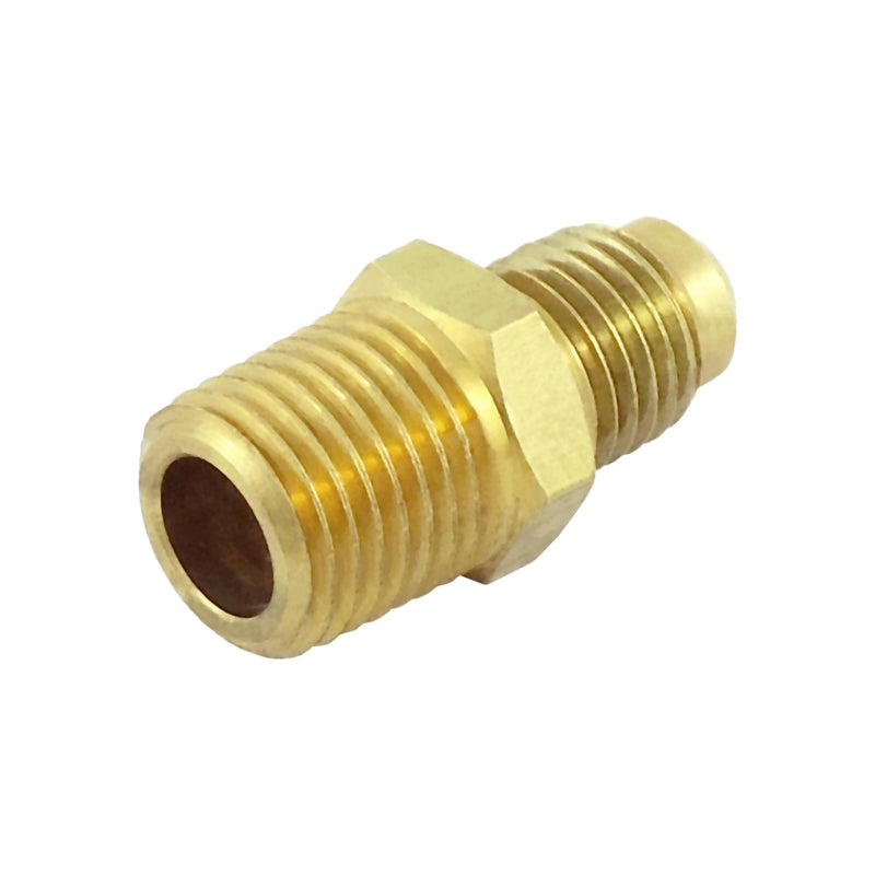 Adapter - Heavy-Duty Brass - 1/4"Male Flare (MFL) X 1/4"Male Pipe Thread (MPT) Brass