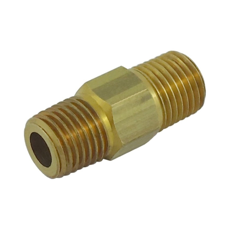 Hex Nipple 1/4inMpt X 1/4inMpt Lht Brass