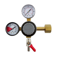 Taprite T742 Dual-Gauge CO2 Regulator | 3/8" Hose Barb with Integrated Shut-Off & Backflow Check Valve