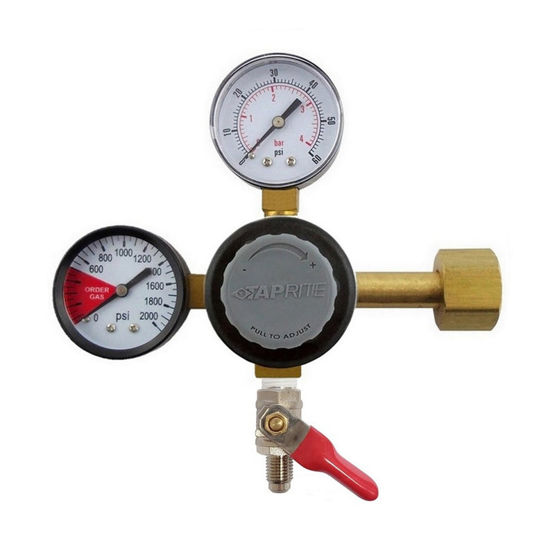 Taprite T742HP-02 Primary CO2 Regulator - 60 lb Gauge & 1/4" MFL Shut-Off