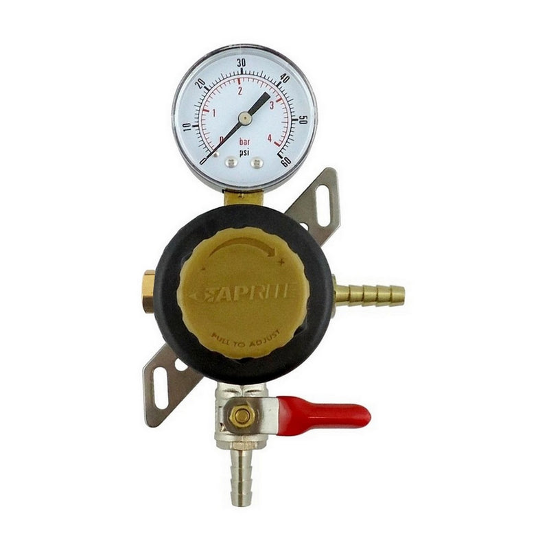 Secondary Regulator 1/4in Barb with Check Valve 60 PSI Commercial Grade — Draft Beer CO2 Regulator