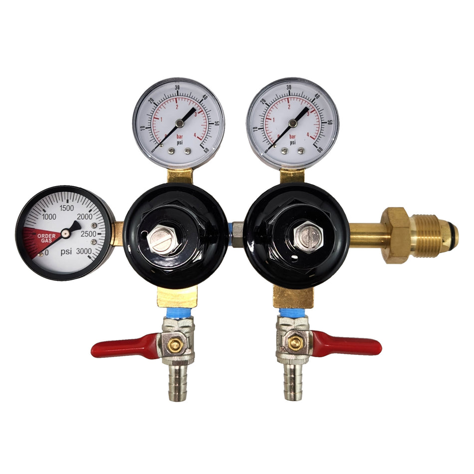 Dbl Nitrogen Reg 3/8inB-So-W/Chk 60:3000 Tap