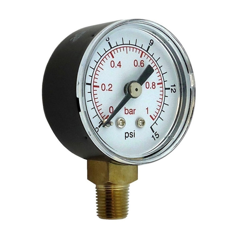 Mini Gauge 1-5in-Dia- 1/8inMpt Btm-Mnt 15 Psi