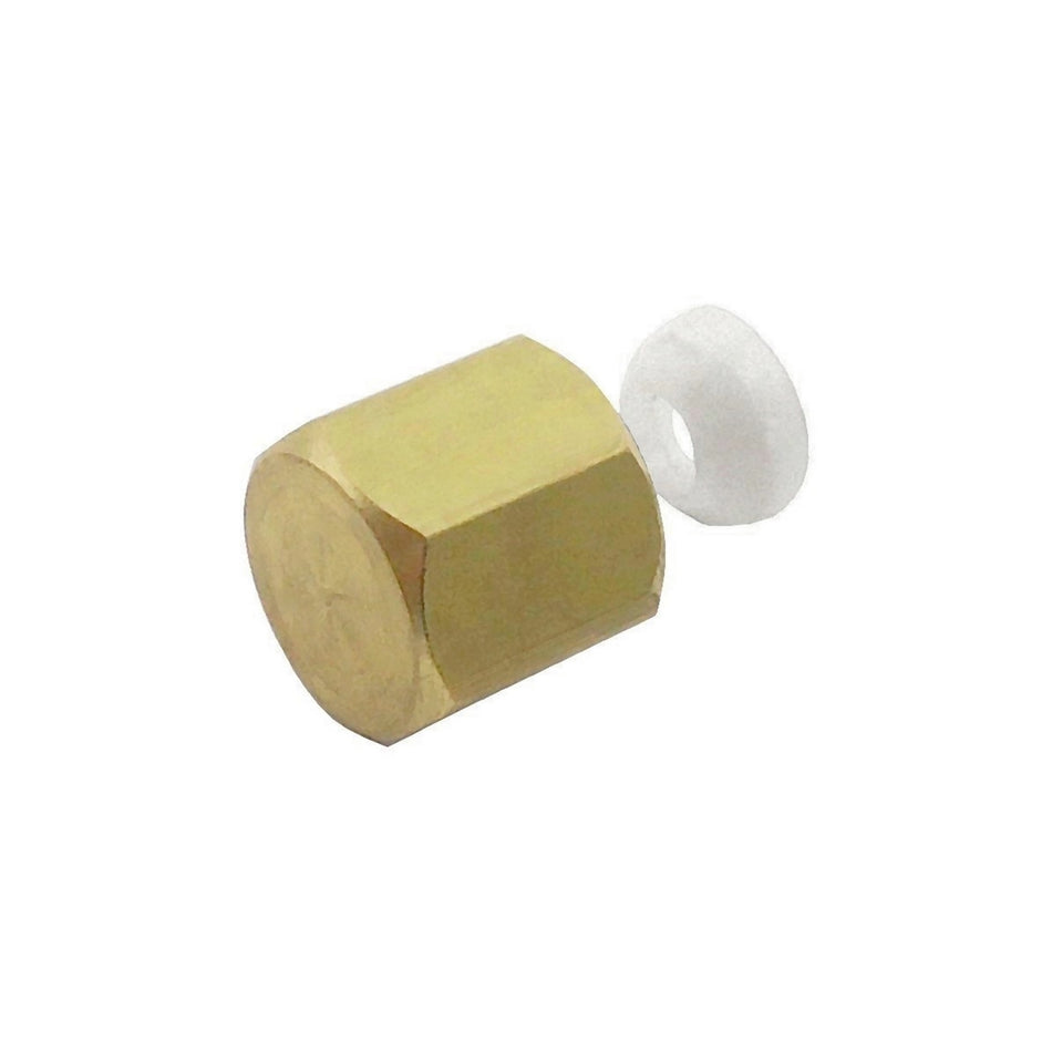 Cap-W/Washer 1/4inMfl Brass