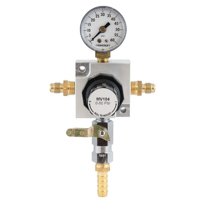 McDantim TruReg 1-Product Secondary Regulator - 60 PSI, 1/4" MFL In/Out with 3/8" Barb Shutoff
