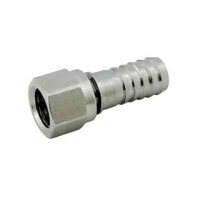 3/8" Barb x 1/4" FFL One-Piece Swivel Nut & Stem | 304 Stainless Steel Flare Fitting
