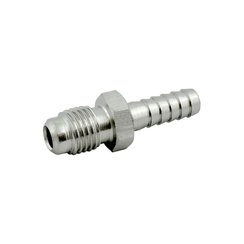Hose Stem - 304 Stainless Steel - 1/4"Male Flare (MFL) X 1/4" Hose Barb