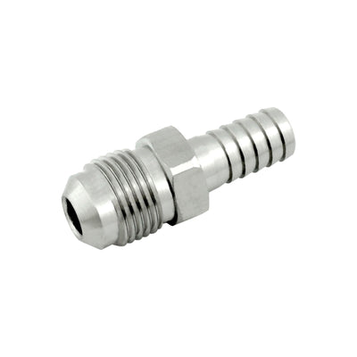 Hose Stem - 304 Stainless Steel - 3/8"Male Flare (MFL) X 3/8" Hose Barb