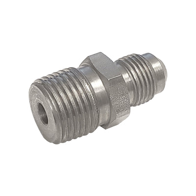 Hex Adapter - 304 Stainless Steel - 3/8"Male Flare (MFL) X 1/2"Male Pipe Thread (MPT)