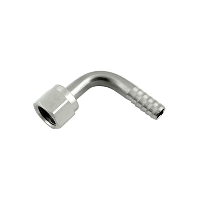 90° Swivel Elbow - 304 Stainless Steel - 1/4" Hose Barb X 1/4"Female Flare (FFL)