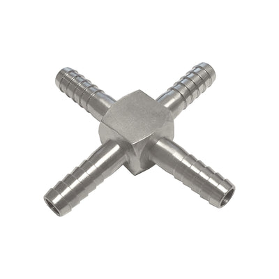 Cross - 304 Stainless Steel - 1/4" Hose Barb-All