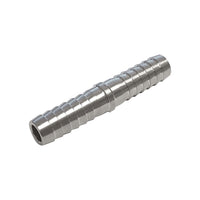 304 Stainless Steel 1/4" Hose Barb Splicer - Sanitary Tube Connector