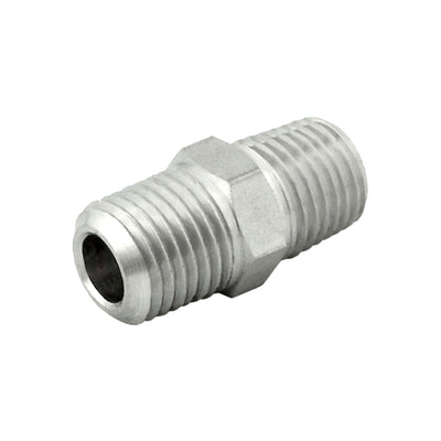 Hex Nipple - 304 Stainless Steel - 3/8"Male Pipe Thread (MPT) X 3/8"Male Pipe Thread (MPT)