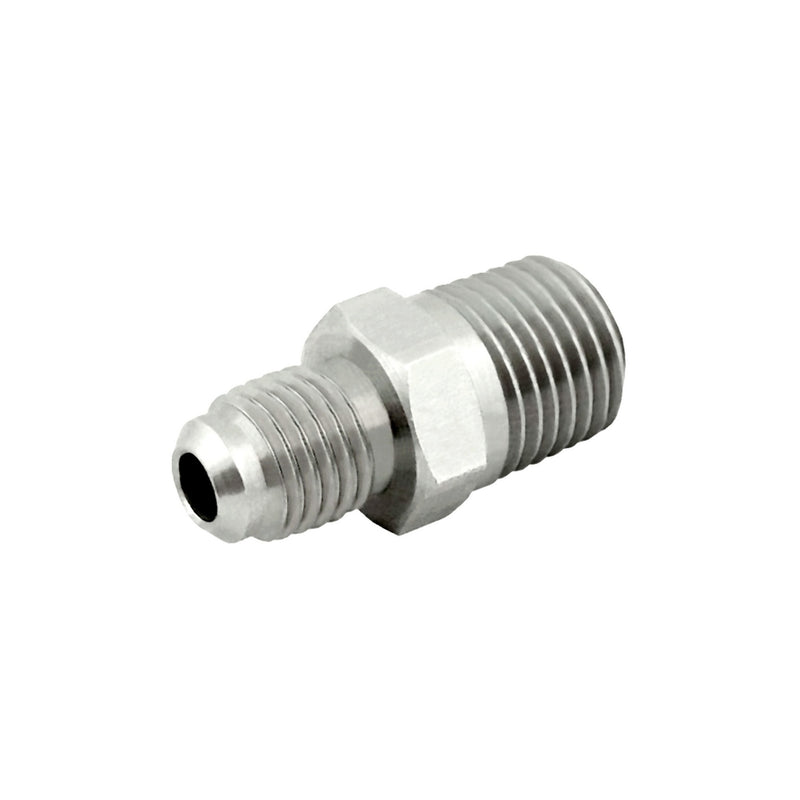 Hex Adapter - 304 Stainless Steel - 1/2"Male Flare (MFL) X 1/2"Male Pipe Thread (MPT)