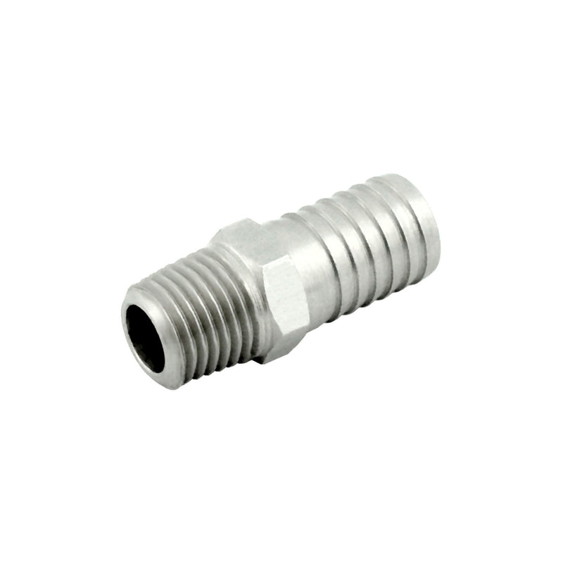 Hose Barb Adapter - 304 Stainless Steel - 3/8" Hose Barb X 1/8"Male Pipe Thread (MPT)
