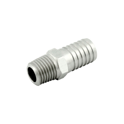 Hose Barb Adapter - 304 Stainless Steel - 3/8" Hose Barb X 1/8"Male Pipe Thread (MPT)
