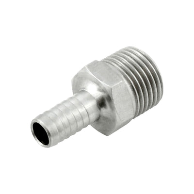 CO2 Adapter - 304 Stainless Steel - Male-CO2 X 3/8" Hose Barb