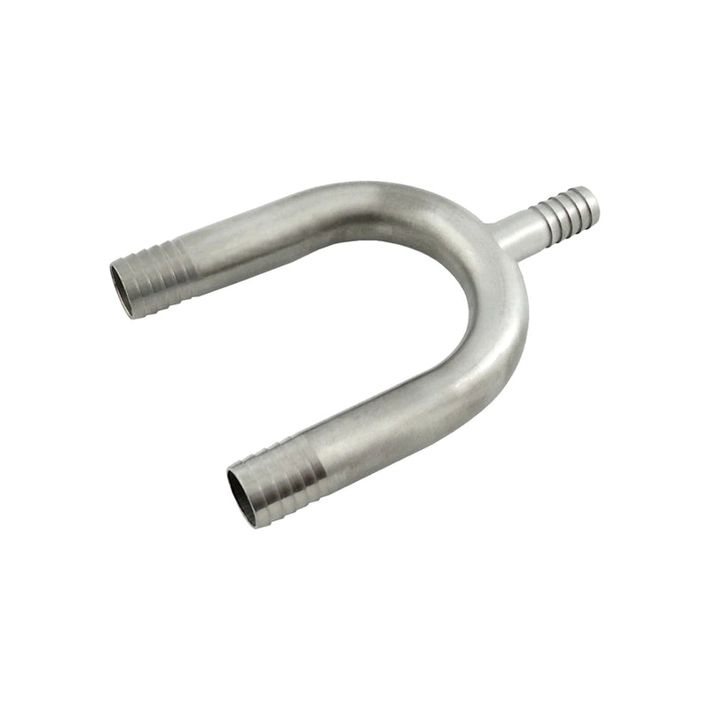 U-Bend-W/Man - 304 Stainless Steel - 1/2" Hose Barb X 1/2" Hose Barb X 3/8" Hose Barb-Man
