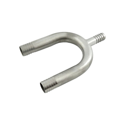 U-Bend-W/Man - 304 Stainless Steel - 1/2" Hose Barb X 1/2" Hose Barb X 3/8" Hose Barb-Man