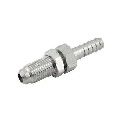 Panel Mount Adapter - 304 Stainless Steel - 1/4"Male Flare (MFL) X 1/4" Hose Barb