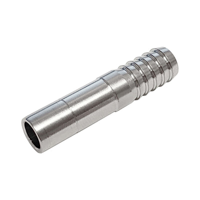 3/8" Barb x 3/8" Push-In Stem Adapter - 304 Stainless Steel Tube-to-Barb Fitting
