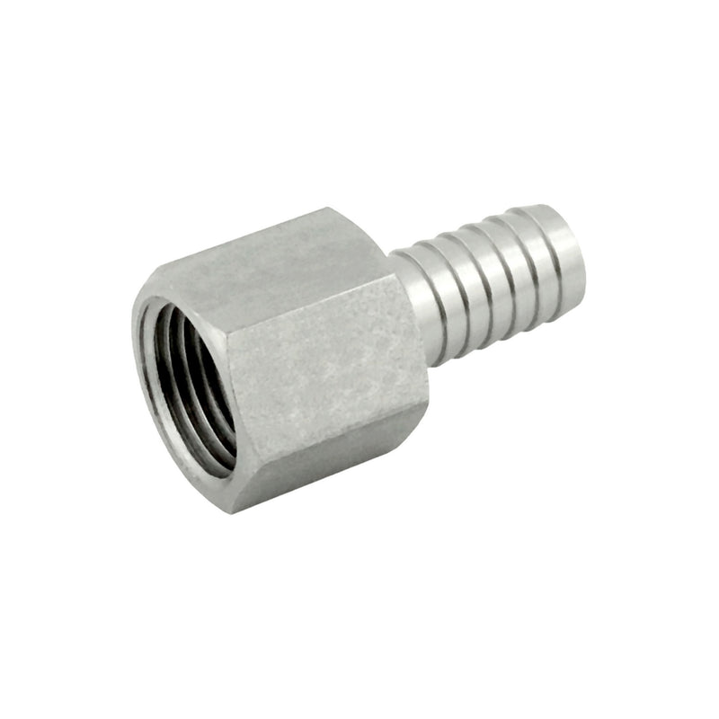Hex Adapter - 304 Stainless Steel - 1/2"Female Pipe Thread (FPT) X 1/2" Hose Barb