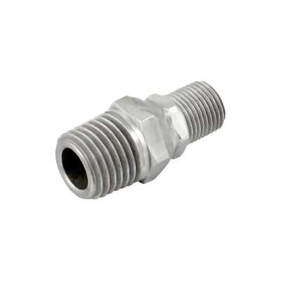 Hex Nipple - 304 Stainless Steel - 3/8"Male Pipe Thread (MPT) X 1/4"Male Pipe Thread (MPT)