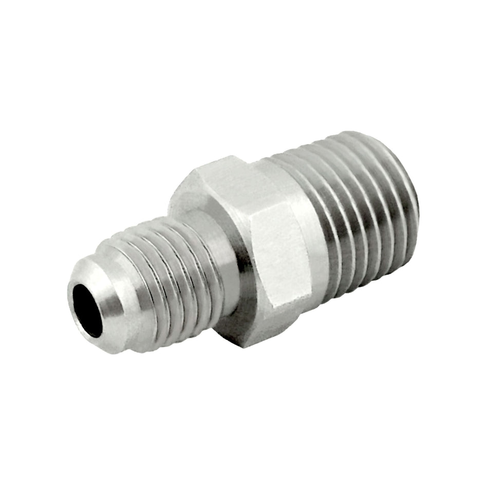 Hex Adapter - 1/4" MFL to 1/4" MPT | 304 Stainless Steel Male Flare Fitting for Beverage Systems