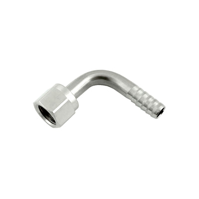 90° Swivel Elbow - 304 Stainless Steel - 3/8"Female Flare (FFL) Nut X 3/8" Hose Barb