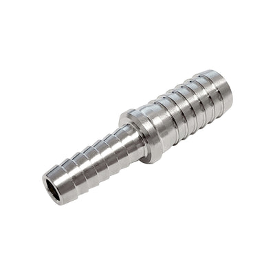Splicer - 304 Stainless Steel - 3/8" Hose Barb X 1/2" Hose Barb