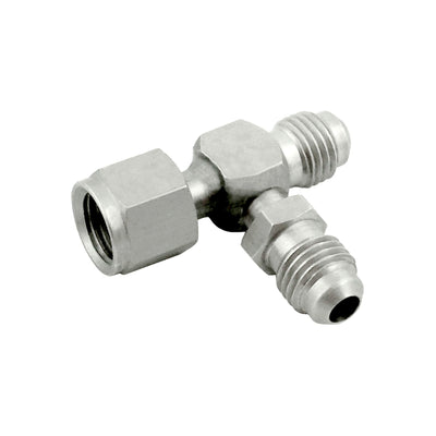 Swivel Tee - 304 Stainless Steel - 1/4"Female Flare (FFL) Nut X 1/4"Male Flare (MFL) X 1/4"Male Flare (MFL)