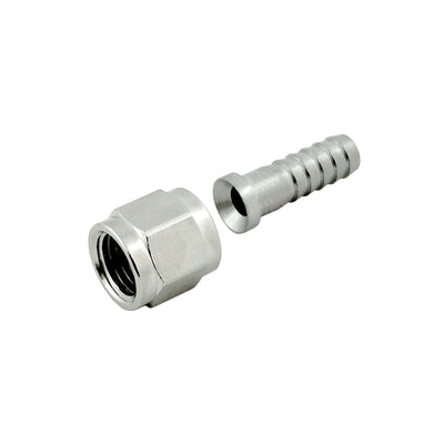 1/4" Barb x 1/4" FFL Swivel Nut & Stem Set - 304 Stainless Steel Female Flare Fitting