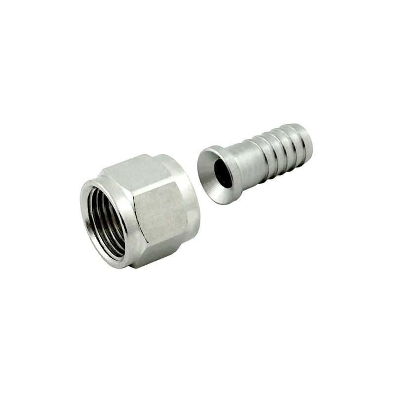 Swivel Nut & Stem Set - 304 Stainless Steel - 3/8"Female Flare (FFL) Nut X 3/8" Hose Barb