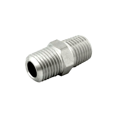 Hex Nipple - 304 Stainless Steel - 1/4"Male Pipe Thread (MPT) X 1/4"Male Pipe Thread (MPT)