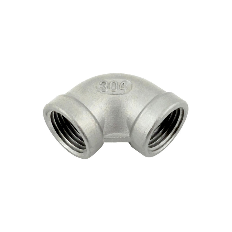 90° Elbow - 304 Stainless Steel - 1/4"Female Pipe Thread (FPT) X 1/4"Female Pipe Thread (FPT)