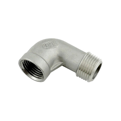 90° Elbow - 304 Stainless Steel - 1/4"Male Pipe Thread (MPT) X 1/4"Female Pipe Thread (FPT)
