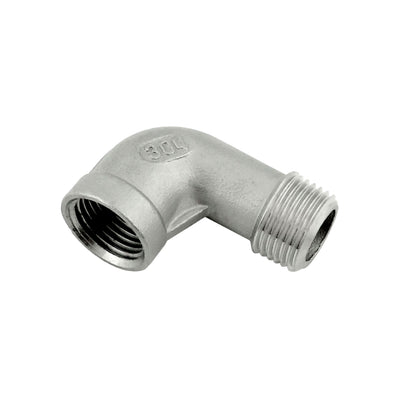 90° Elbow - 304 Stainless Steel - 1/2"Male Pipe Thread (MPT) X 1/2"Female Pipe Thread (FPT)