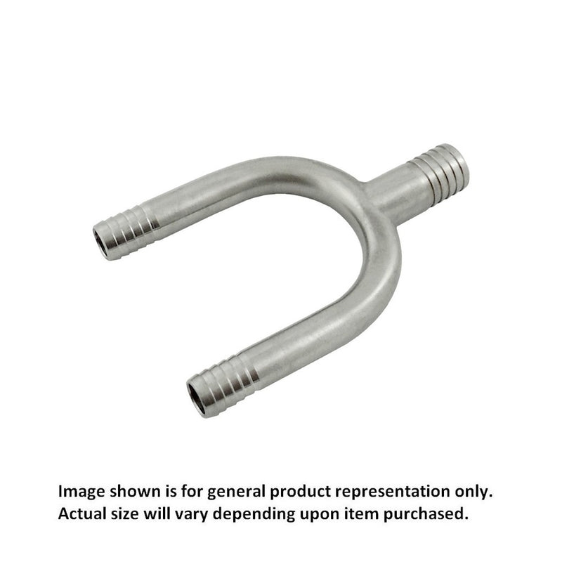 U-Bend-W/Man - 304 Stainless Steel - 3/8" Hose Barb X 3/8" Hose Barb X 1/2" Hose Barb-Man