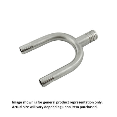 U-Bend-W/Man - 304 Stainless Steel - 3/8" Hose Barb X 3/8" Hose Barb X 1/2" Hose Barb-Man