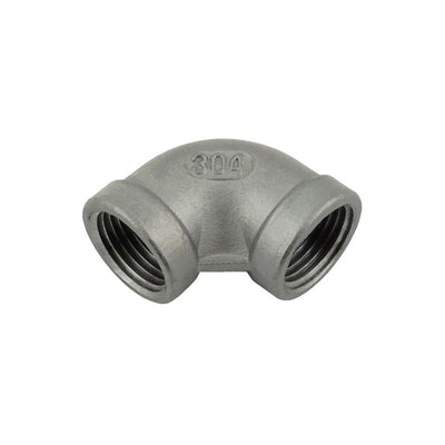 90° Elbow - 304 Stainless Steel - 3/4"Female Pipe Thread (FPT) X 3/4"Female Pipe Thread (FPT)
