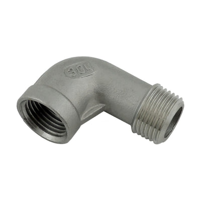 90° Elbow - 304 Stainless Steel - 3/4"Male Pipe Thread (MPT) X 3/4"Female Pipe Thread (FPT)