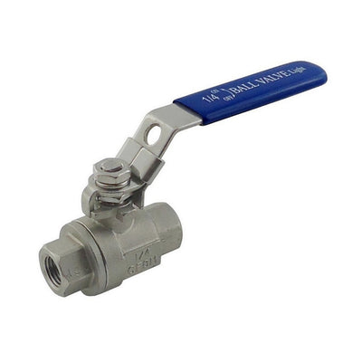 Ball Valve - 304 Stainless Steel - 1/4"Female Pipe Thread (FPT) X 1/4"Female Pipe Thread (FPT) Full Port
